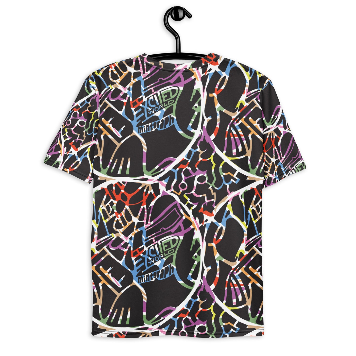 Maglietta uomo stampa allover - pattern design fantasia nero/colorato