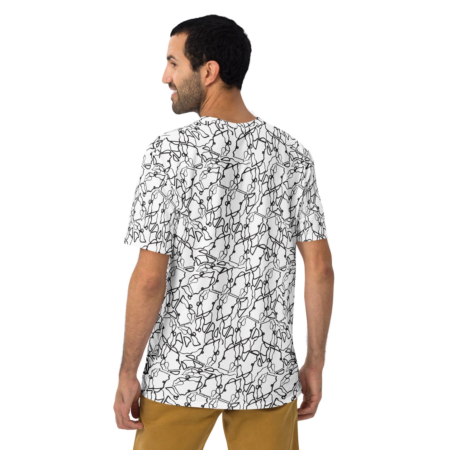 Maglietta uomo stampa allover - pattern design bianco/nero