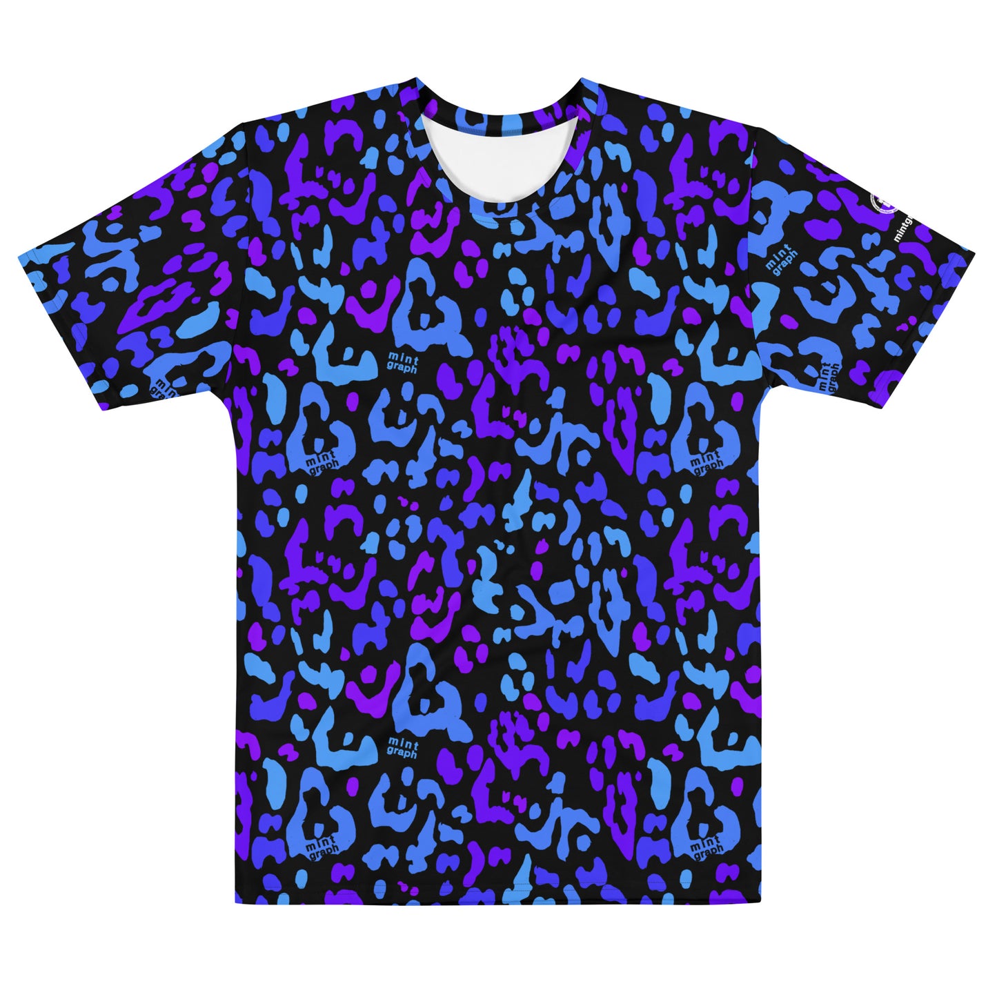 Maglietta uomo stampa allover - pattern design leopard colori blu/viola