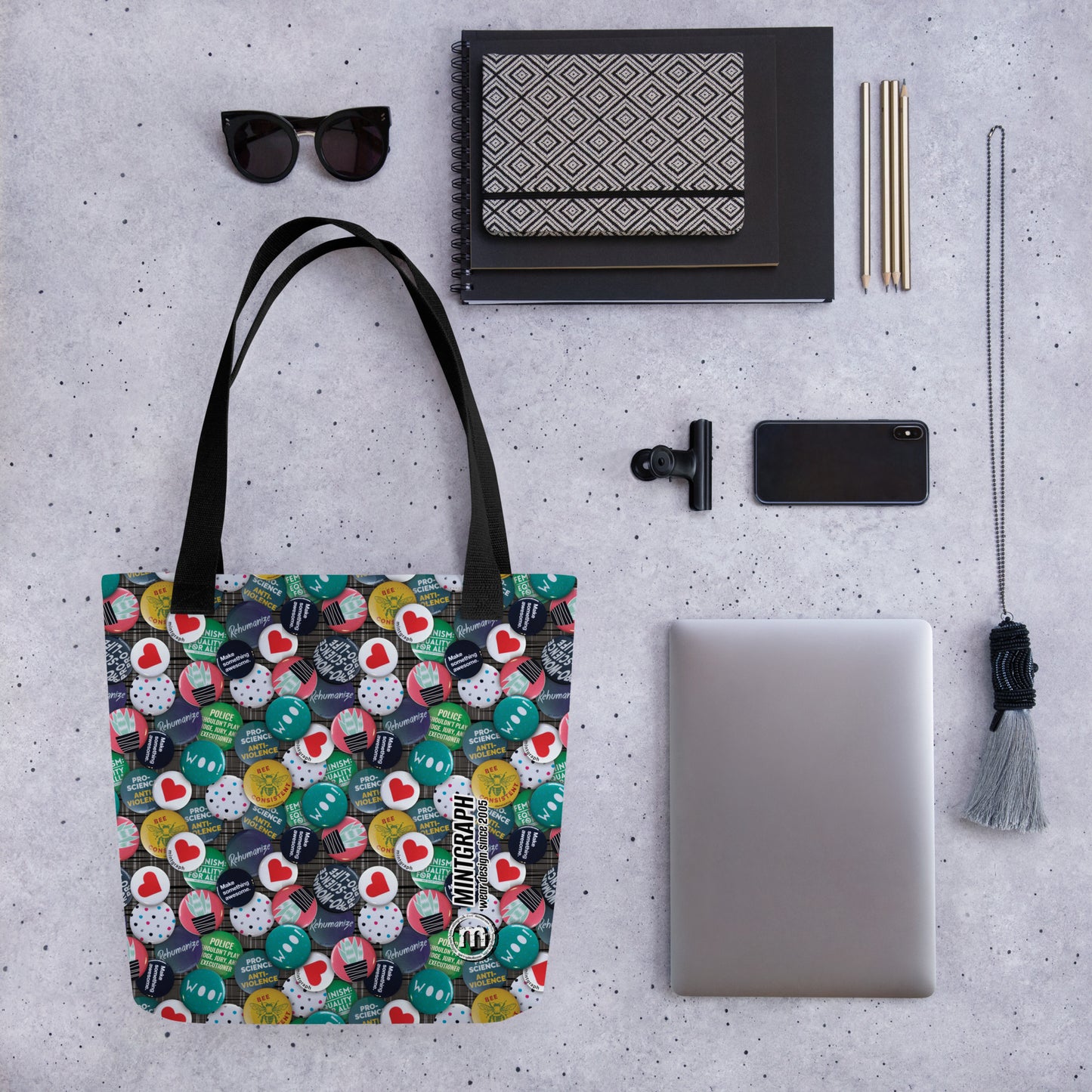 Borsa portaoggetti stampa allover - pattern design spille varie