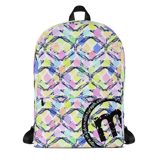 Backpack with allover print - brightly colored pattern