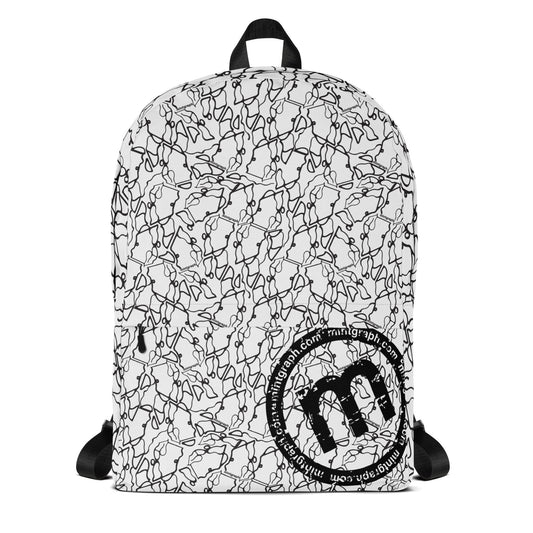 Backpack with allover print - black/white color