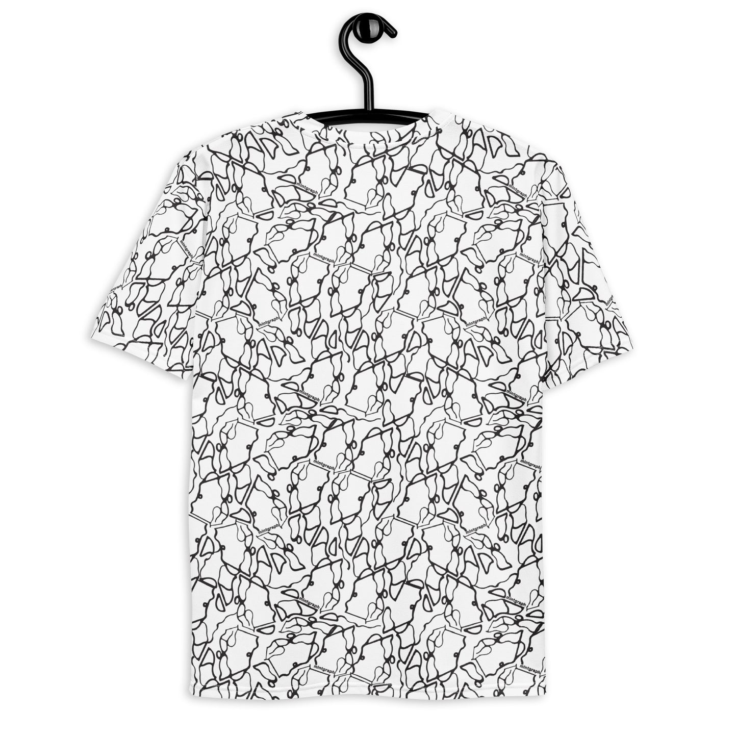 Men's allover print t-shirt - white/black pattern design