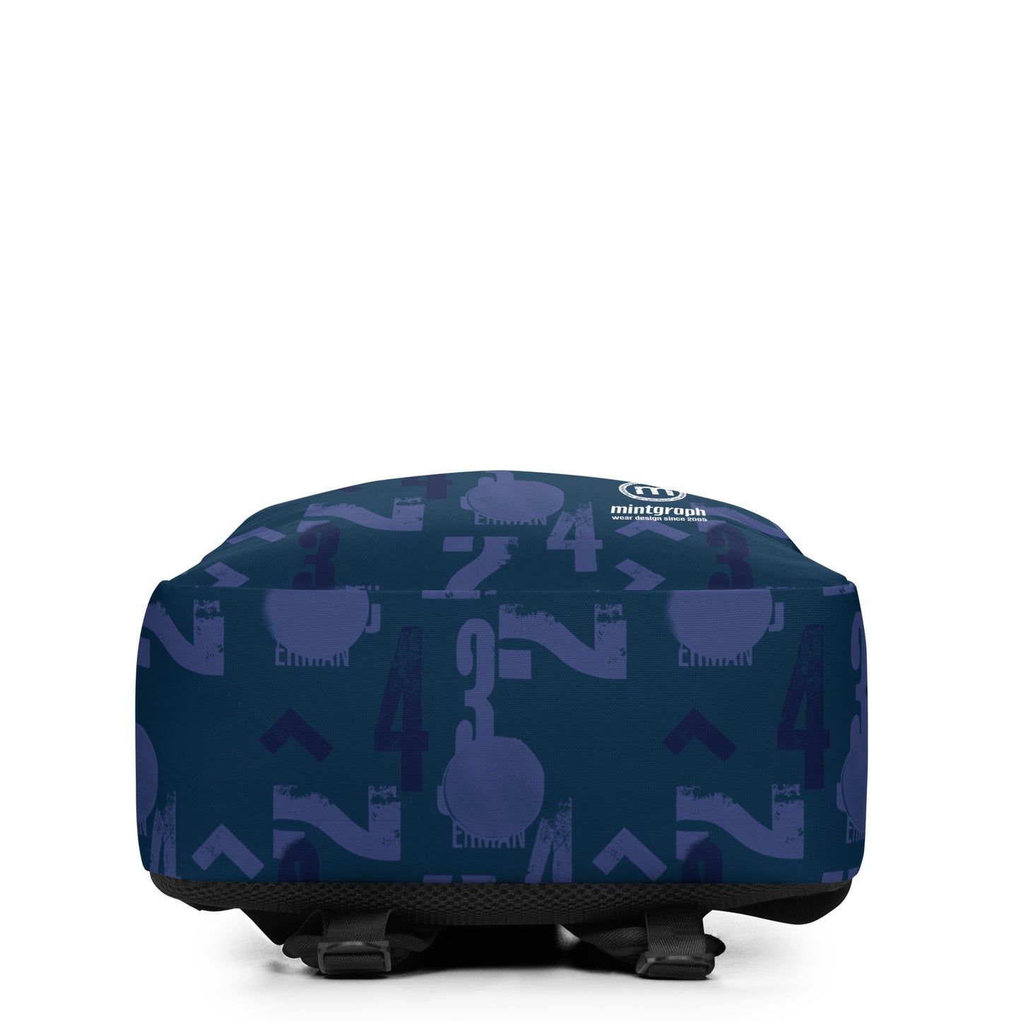 Backpack with allover print - number pattern - blue color