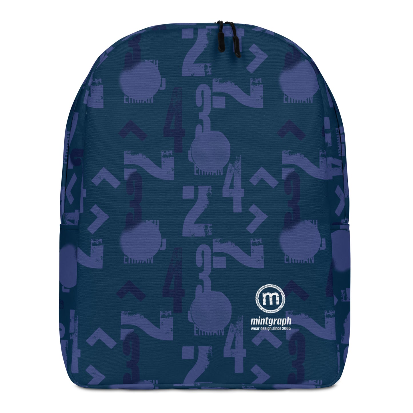 Backpack with allover print - number pattern - blue color